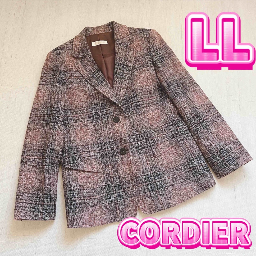 美品　CORDIER  コルディア　ジャケット　チェック　アウター　LL