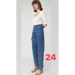 moussy - 【MOUSSY】ハイウエストケミカルウォッシュテーパード 24