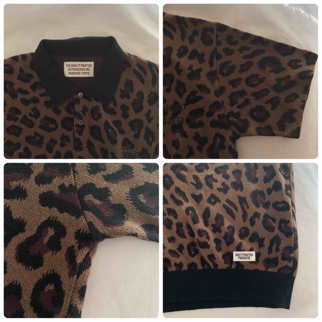 L【WACKOMARIA】LEOPARD KNIT POLO／新品タグ付／送料込