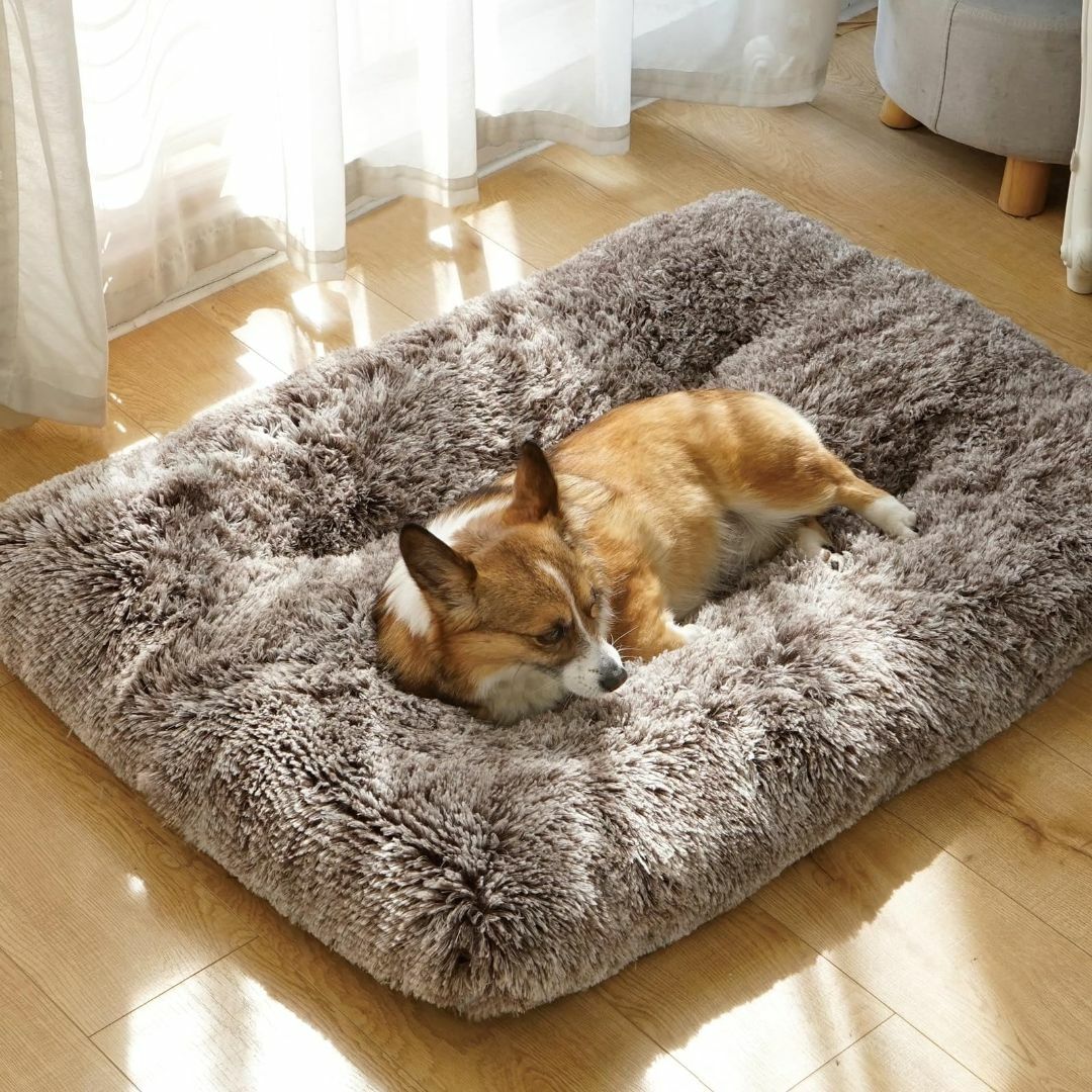 【サイズ:L_色:ブラウン】ペット用クッション 犬 猫 ベッド クッション マッ