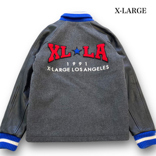 XLARGE - 【XLARGE】エクストララージ 袖レザー スタジャン サガラ刺繍