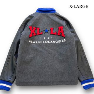 エクストララージ(XLARGE)の【XLARGE】エクストララージ  袖レザー スタジャン サガラ刺繍 ジャケット(スタジャン)