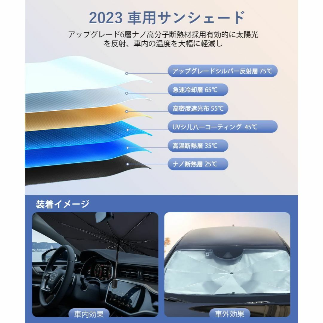 RUYI サンシェード 車 サンシェード 202改良 車用サンシェード 傘型 車