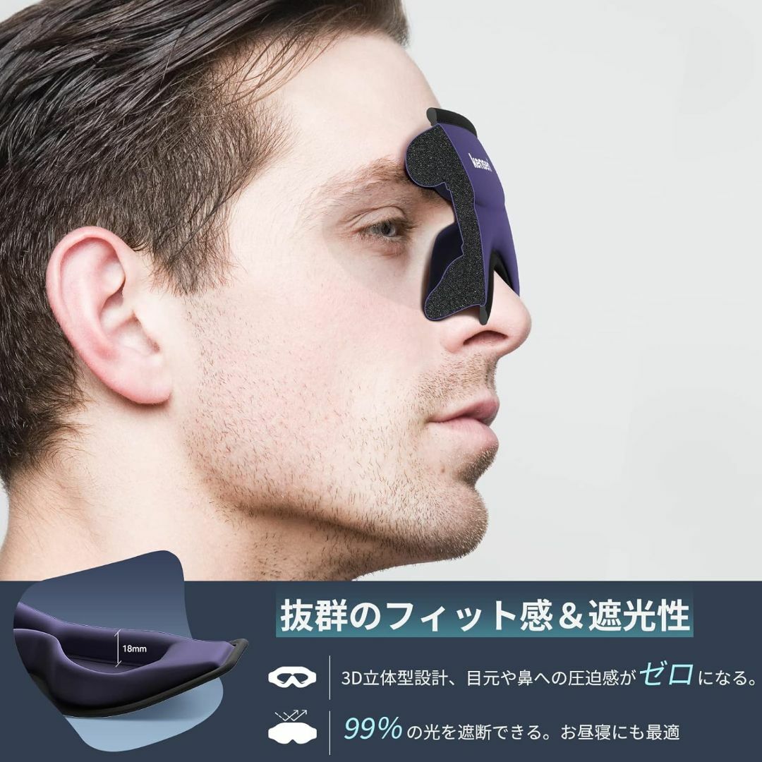 ホットアイマスク 圧迫感なし アイウォーマー 温度調節 スリープマスク 男女兼用 コスメ/美容のリラクゼーション(その他)の商品写真