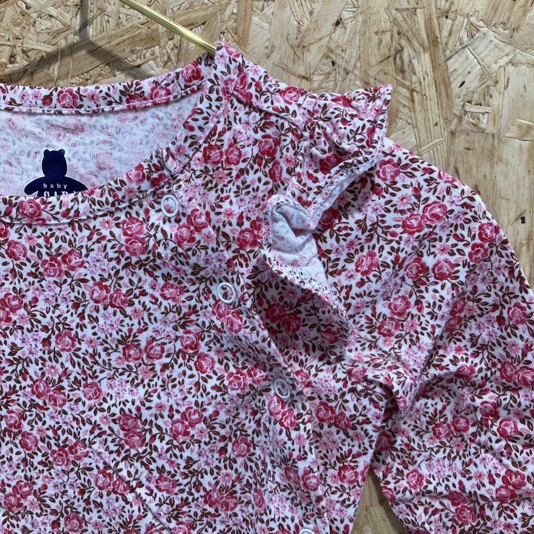 babyGAP(ベビーギャップ)のbaby GAP 花柄　長袖　ロンパース　ボディスーツ　70cm ベビー服 キッズ/ベビー/マタニティのベビー服(~85cm)(ロンパース)の商品写真