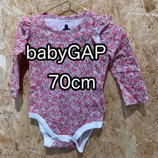 ベビーギャップ(babyGAP)のbaby GAP 花柄　長袖　ロンパース　ボディスーツ　70cm ベビー服(ロンパース)