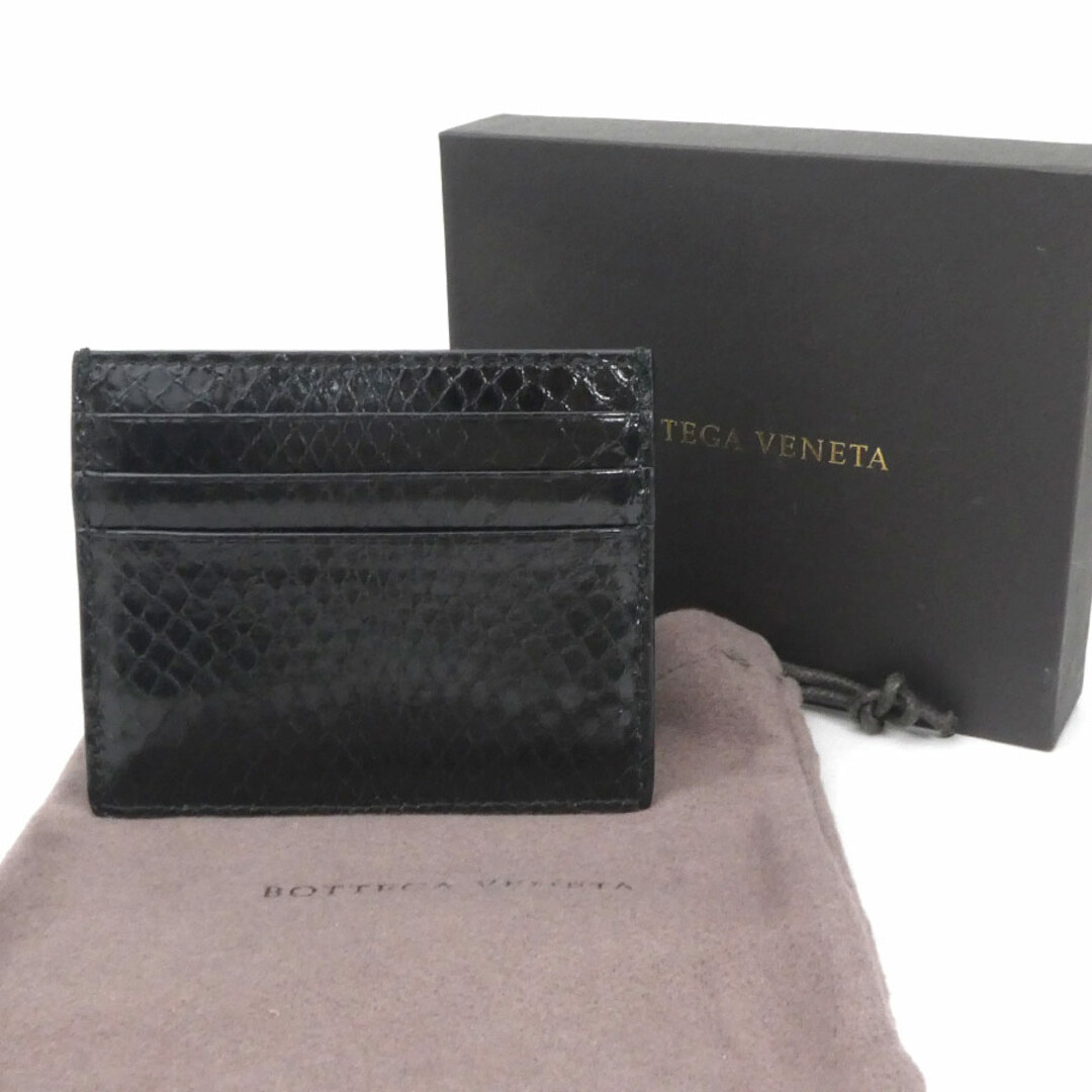 ボッテガヴェネタ BOTTEGAVENETA カードケース パイソン ブラック 送料無料 55433g