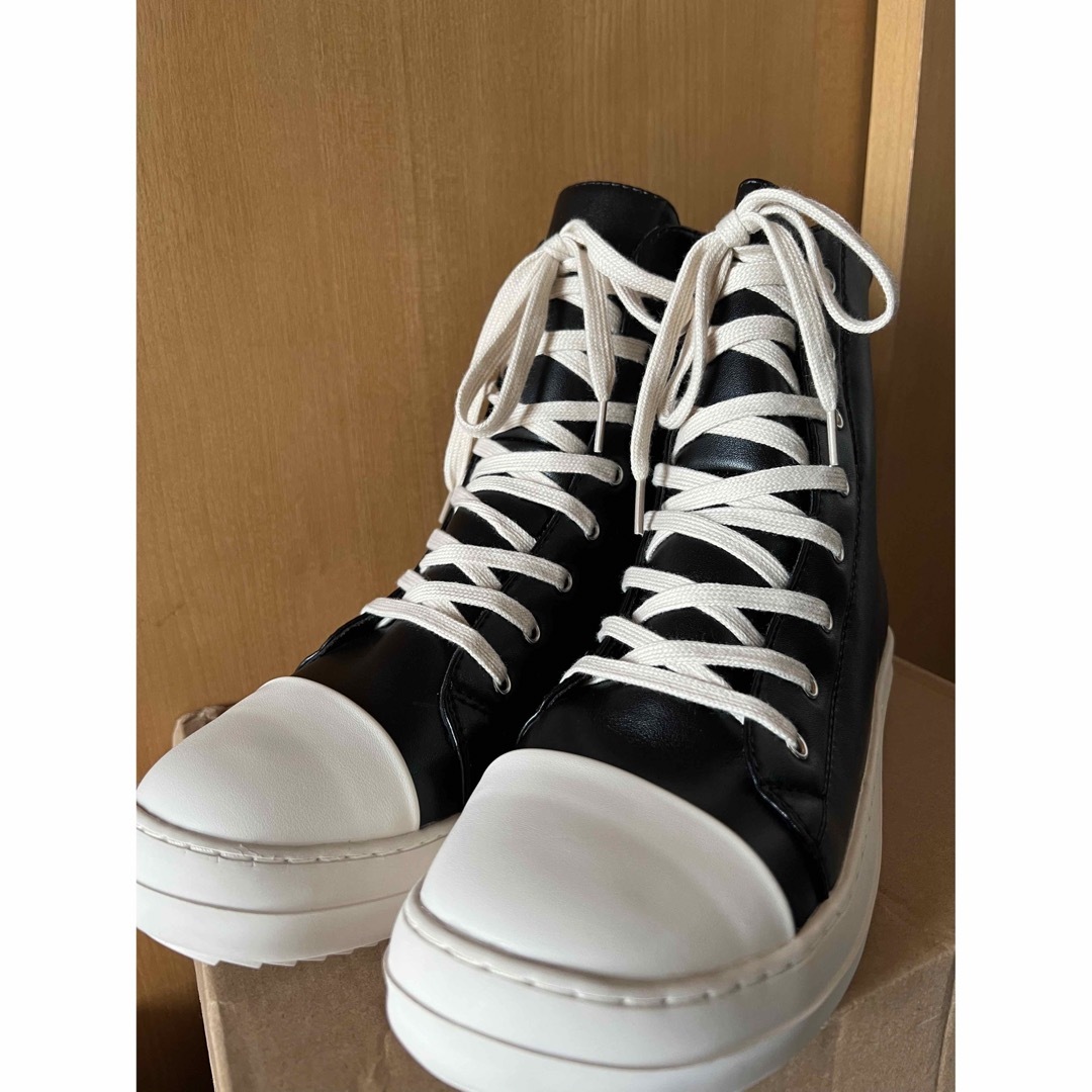 【即日発送】Rick Owens ラモーンズ風スニーカー27cm黒白