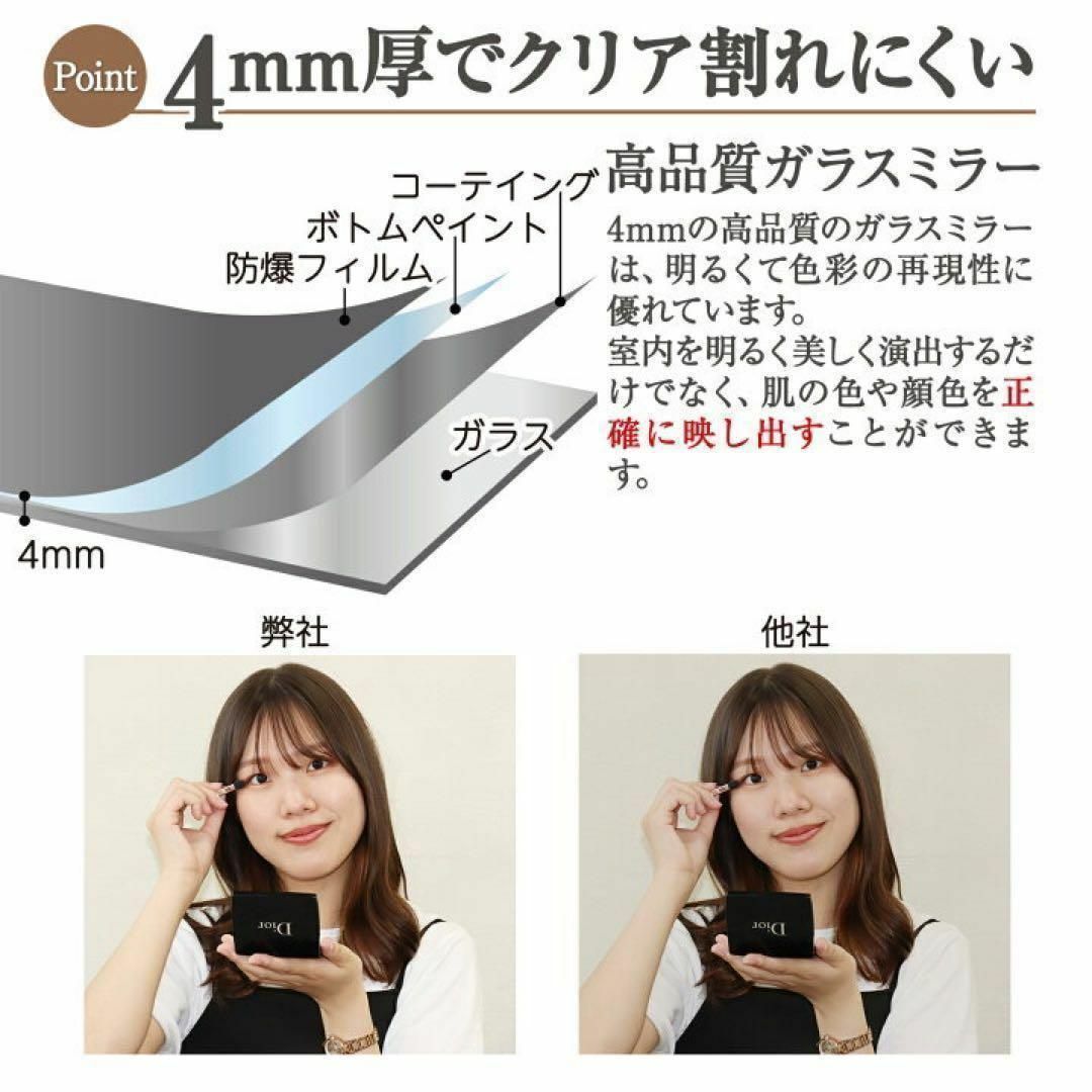 全身鏡 160cmx80cm 鏡 スタンドミラー 姿見鏡壁付けミラー ゴールドの