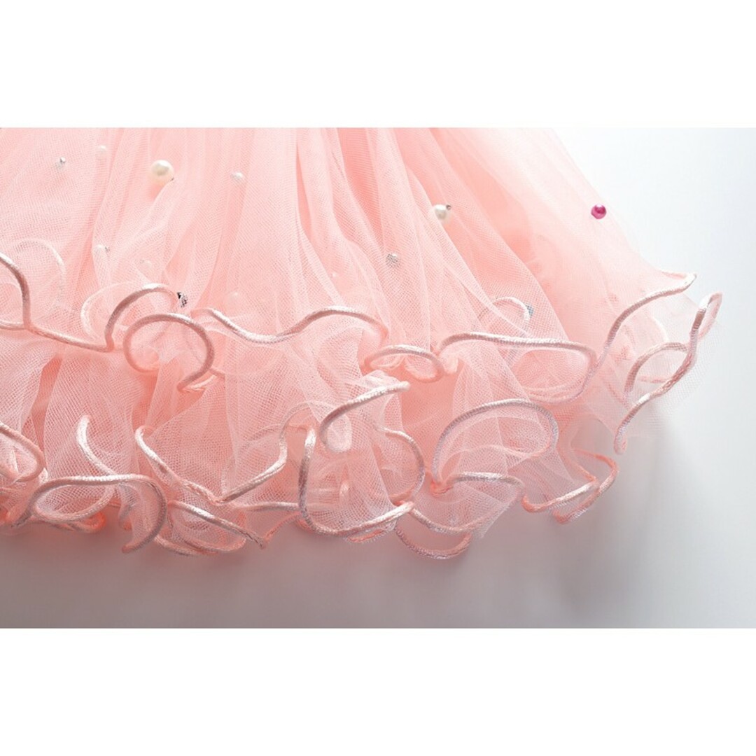 チュールスカート 女の子 キッズ ベビー ダンス イベント 普段着 ピンクp60 キッズ/ベビー/マタニティのベビー服(~85cm)(スカート)の商品写真