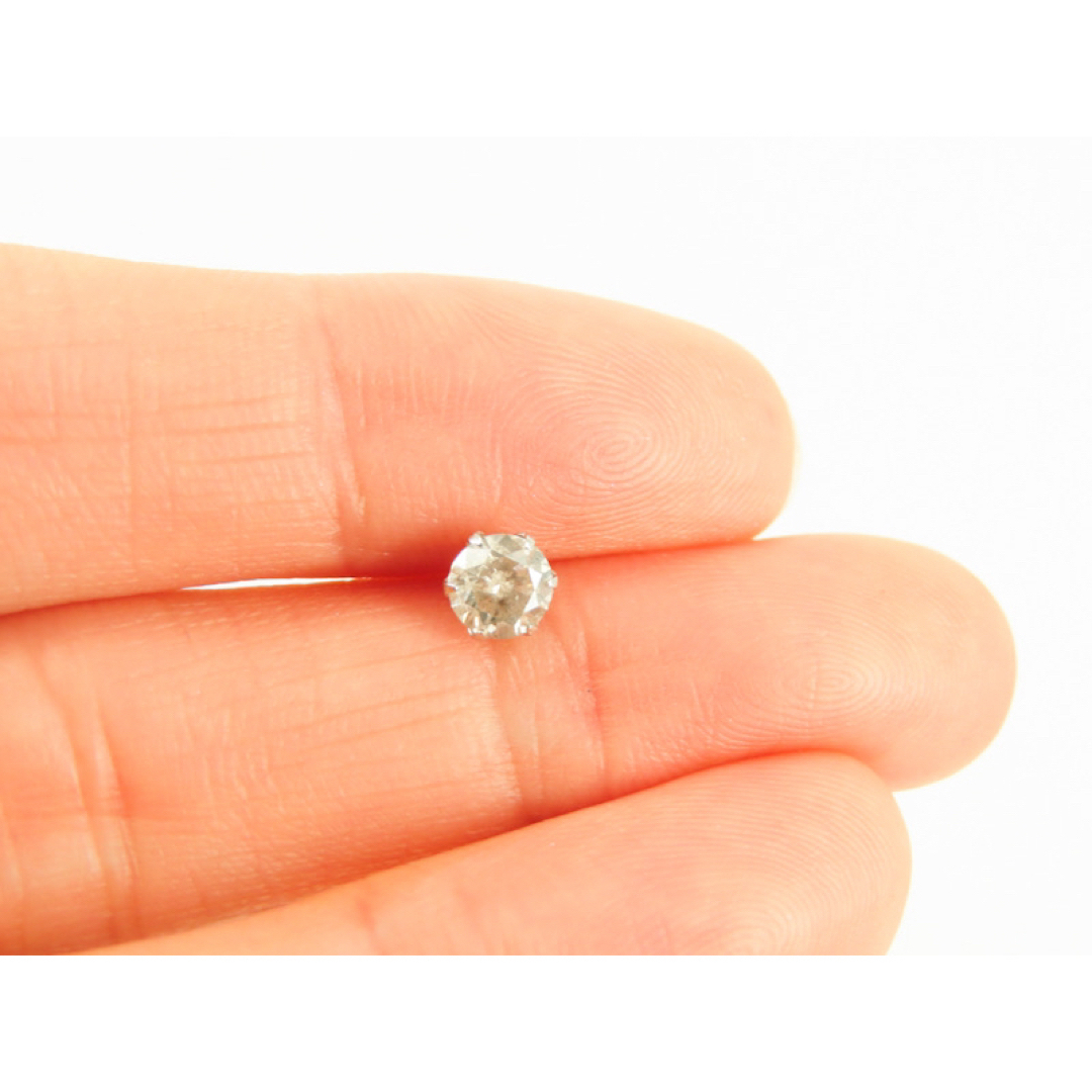 1点のみ! Pt900 天然 ダイヤモンド0.46ct 片耳 ピアス 一粒ピアス-