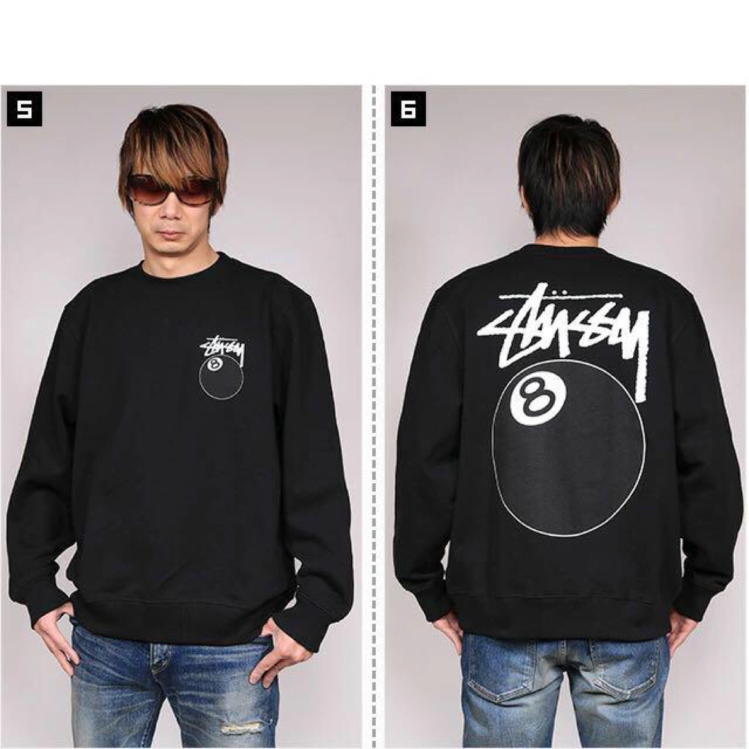 STUSSY 8 BALL CREW ステューシー スウェット◆ブラック◆S