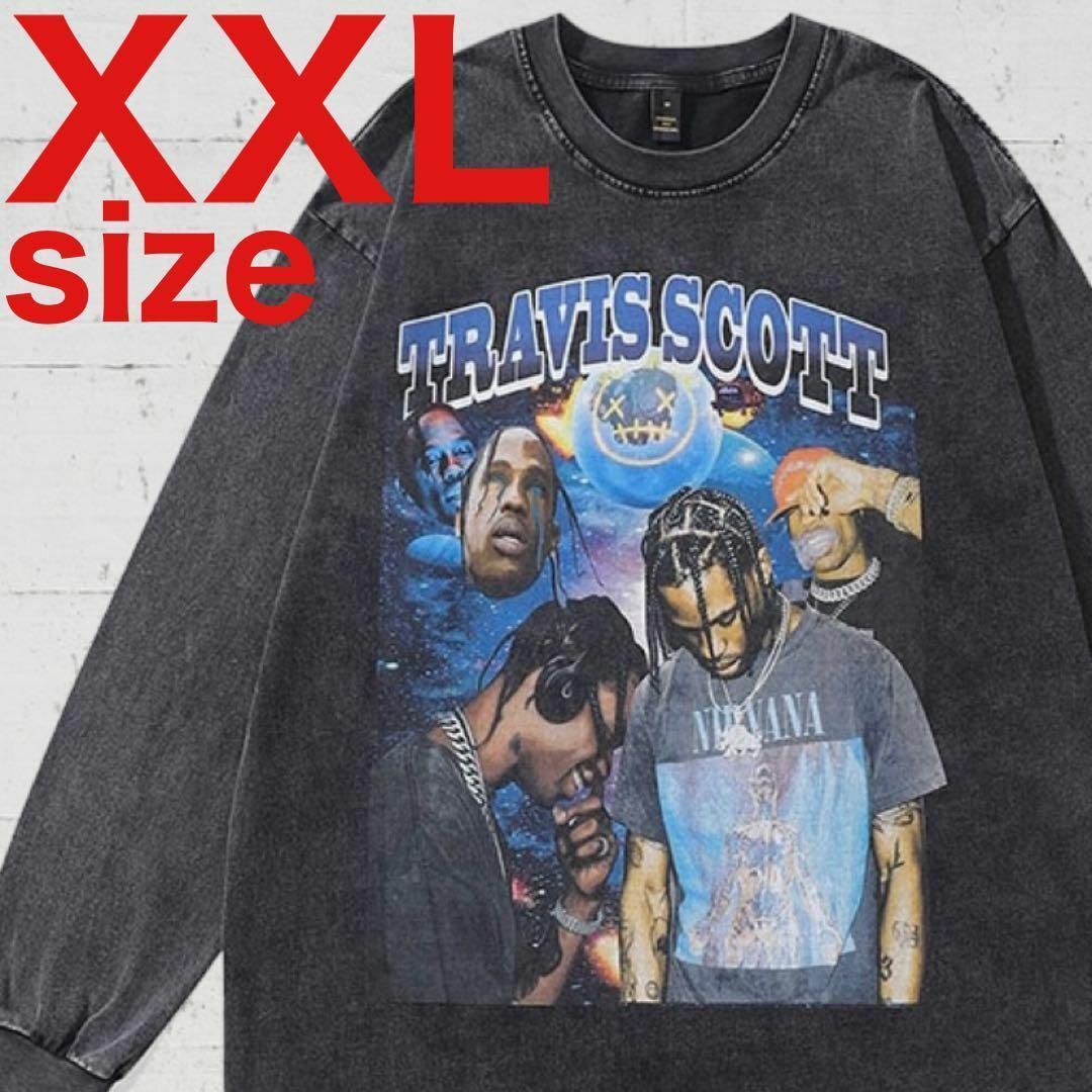 TRAVIS　トラヴィススコット　NIRVANA　長袖Tシャツ　XXL　ブラック