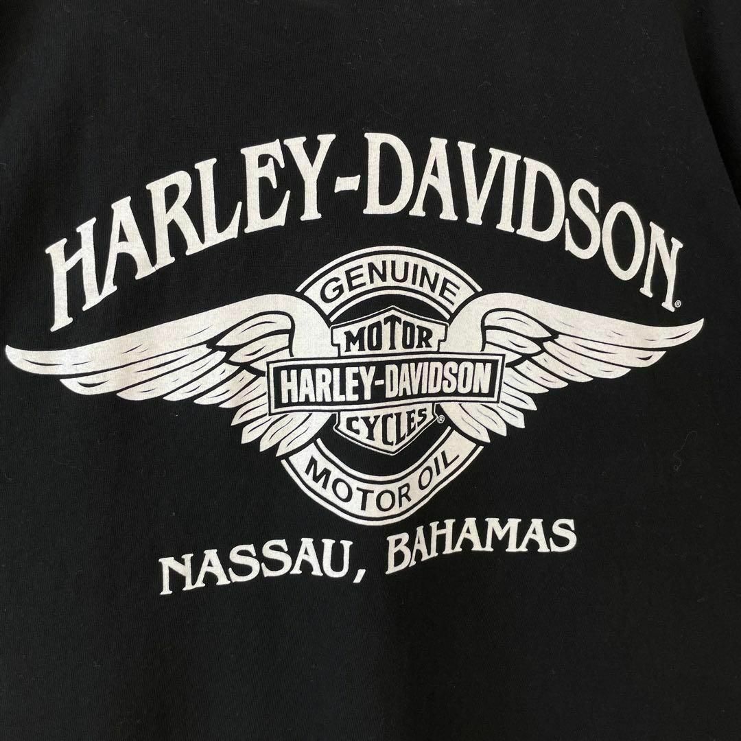 ハーレーダビッドソン Tシャツ 半袖 カットソー ビッグロゴ スカル 両面