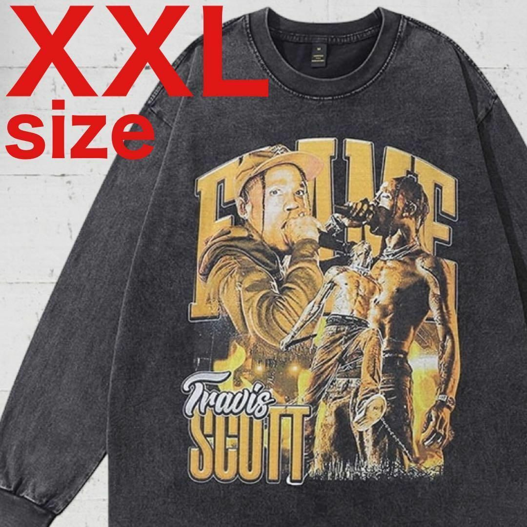 トラヴィス・スコット　GOLDEN　ヴィンテージ加工　Tシャツ　ブラック　XXL