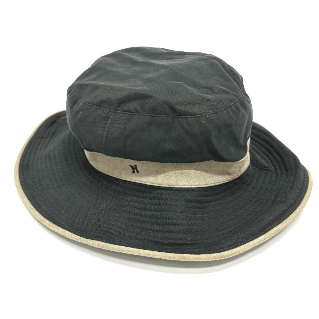 エルメス HERMES Hロゴ ハット帽 帽子 バケットハット ボブハット ハット ナイロン製 グレー約595cmツバの長さ
