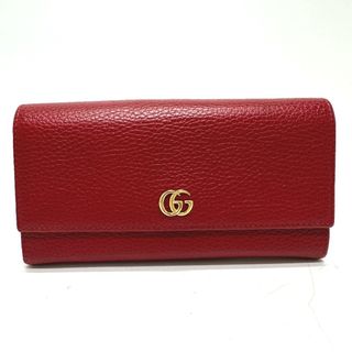 グッチ(Gucci)のグッチ GUCCI FFマーモント 456116 2つ折り 長財布 レザー レッド(財布)