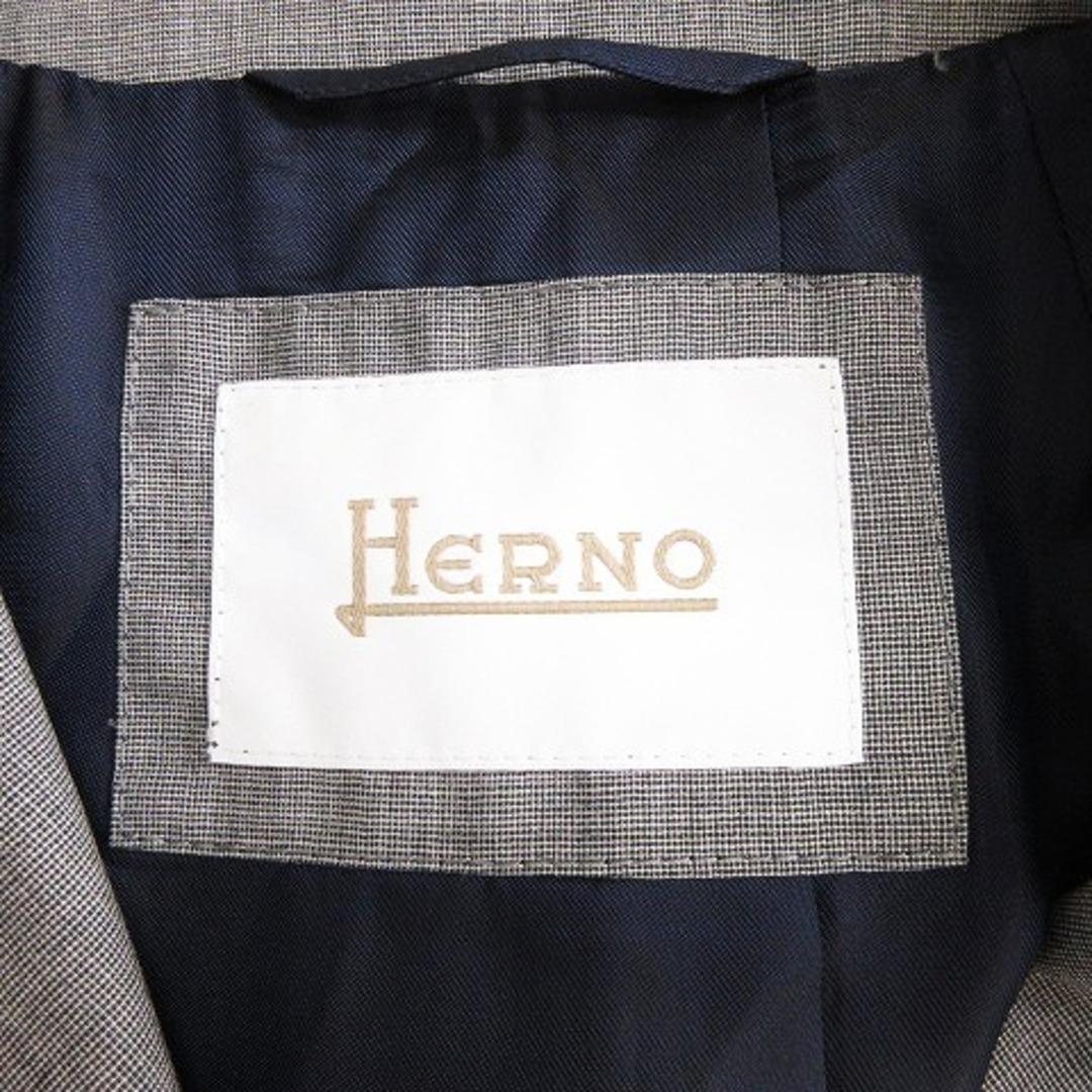 HERNO(ヘルノ)のヘルノ テーラード ジャケット シングル 総裏  グレー 44 レディースのジャケット/アウター(その他)の商品写真