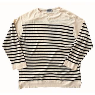 ジョンスメドレー(JOHN SMEDLEY)の新品 未使用 JOHN SMEDLEY ボートネック ニット ボーダー コットン(ニット/セーター)