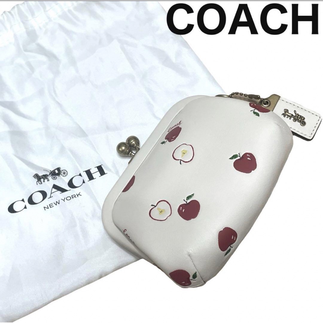 未使用品 COACH コインケース がま口 財布 林檎 リンゴ ウォレット-