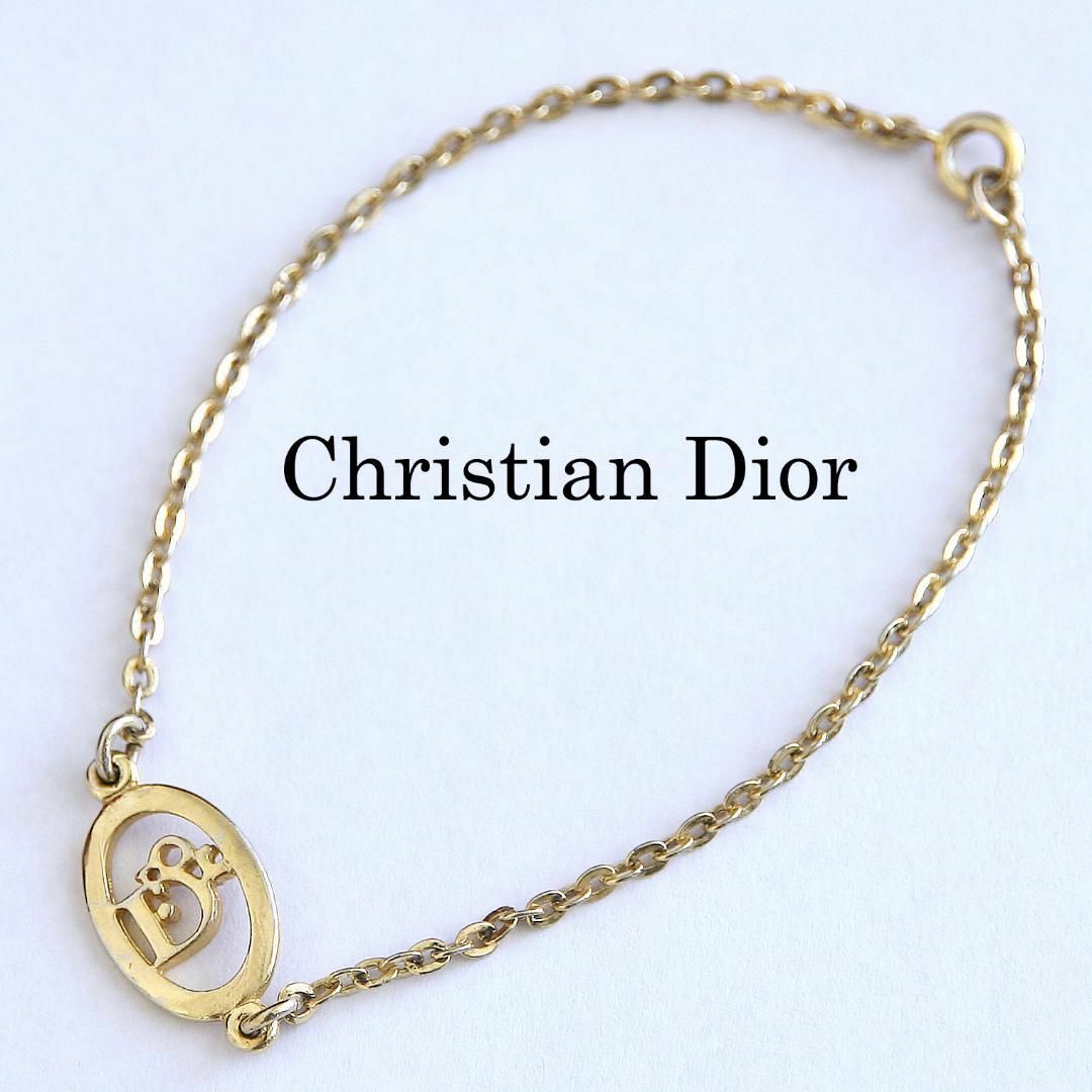 Christian Dior(クリスチャンディオール)のChristianDior ヴィンテージ ロゴ チェーン ブレスレット・良品 レディースのアクセサリー(ブレスレット/バングル)の商品写真
