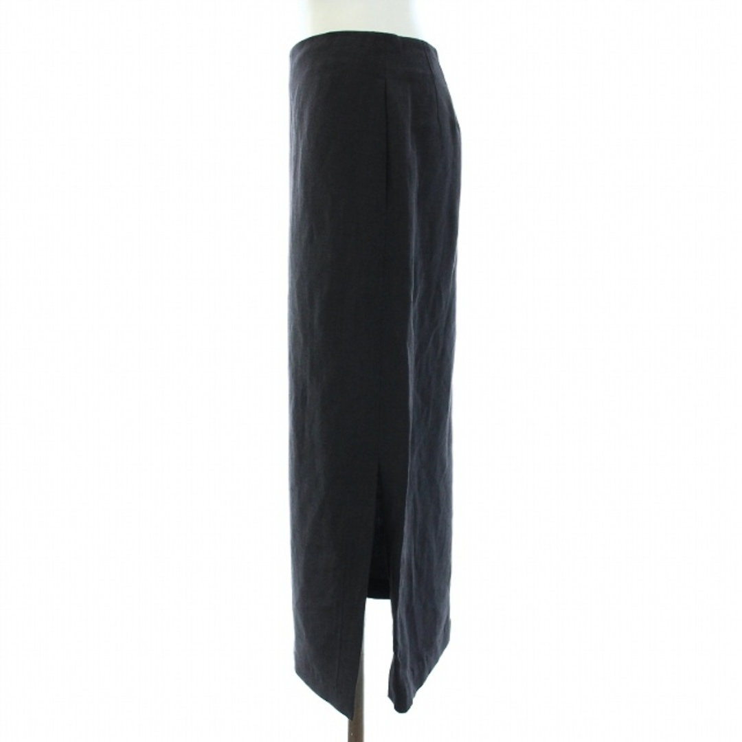 ゼロエイトサーカス スカート サイドスリット リネン シルク混 0 XS 黒 2