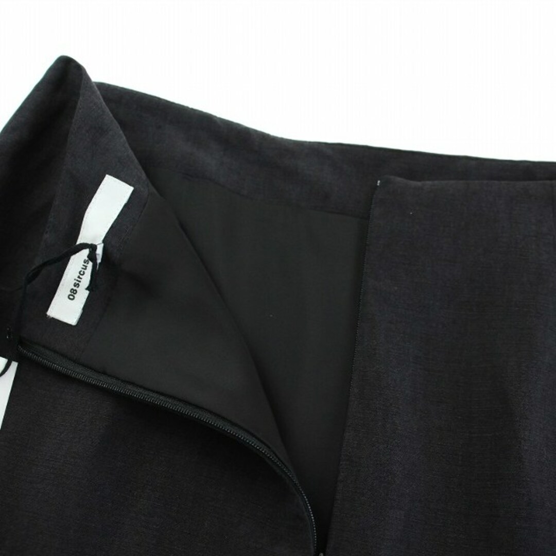 ゼロエイトサーカス スカート サイドスリット リネン シルク混 0 XS 黒 3