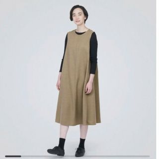 ムジルシリョウヒン(MUJI (無印良品))の無印良品　起毛 ジャンパースカートモカブラウンサイズ　XL(ロングワンピース/マキシワンピース)