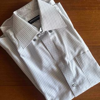 メンズクラブ(Men's Club)のMen‘s Club 半袖ボタンダウン　グレーストライプYシャツ　M(シャツ)