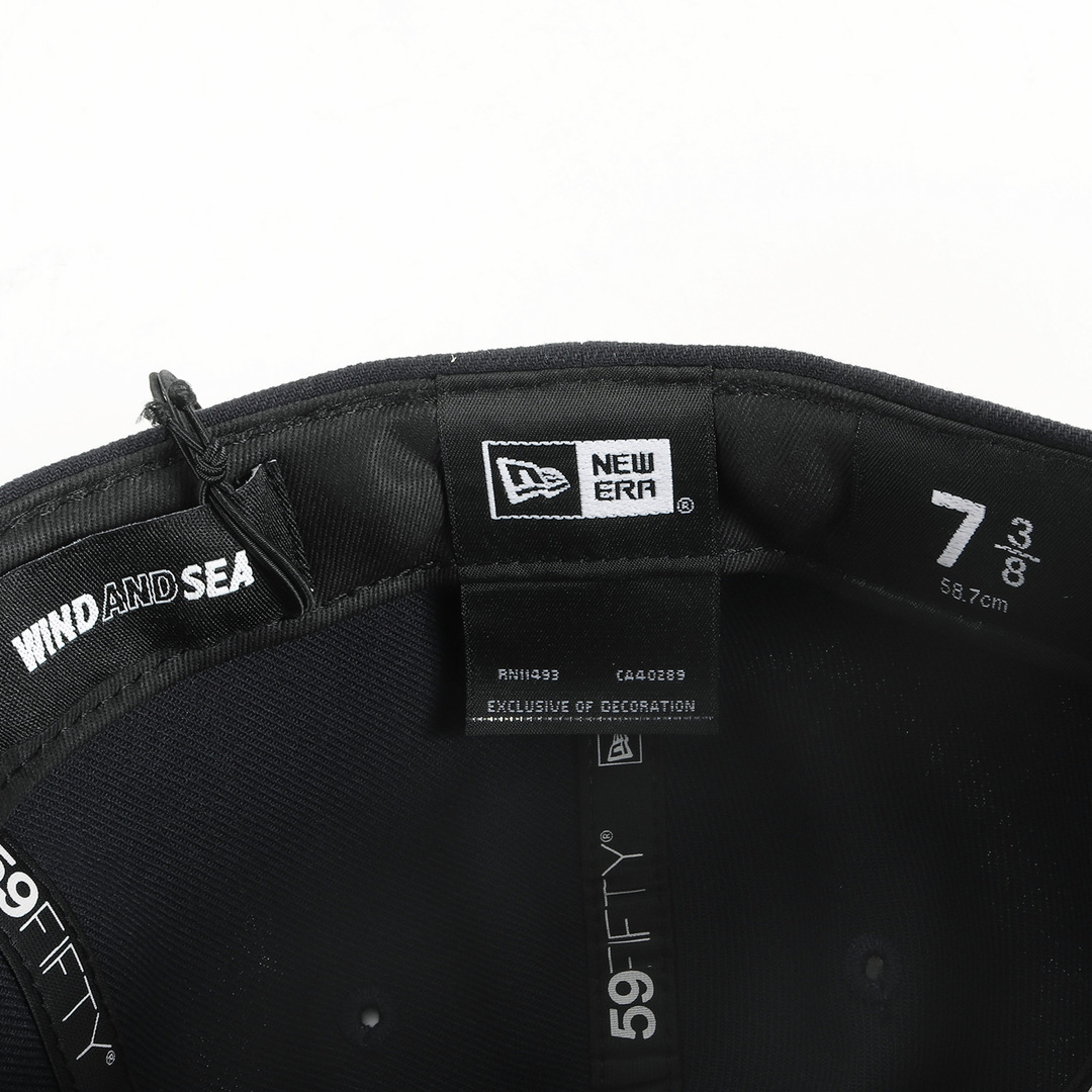 WIND AND SEA ウィンダンシー キャップ サイズ:7 3/8(58.7cm) 21AW NEW ERA SEA ロゴ 刺繍 ベースボール キャップ WDS-ERA-01 帽子 59FIFTY ネイビー 紺 コラボ【メンズ】【美品】 3