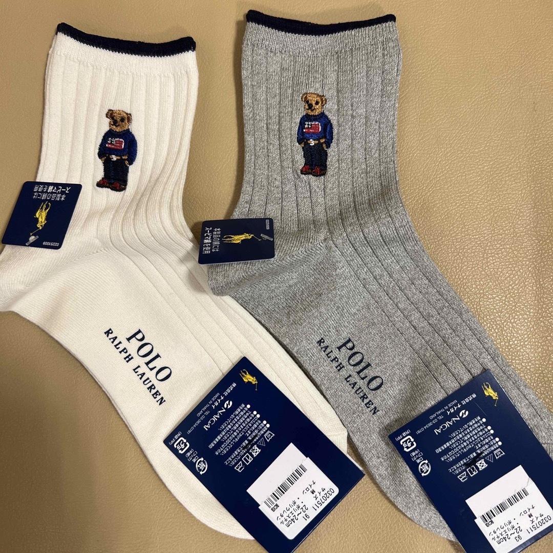 POLO RALPH LAUREN(ポロラルフローレン)のyun様専用　新品　女性　ポロラルフローレン　ベアー柄ソックス2足 レディースのレッグウェア(ソックス)の商品写真