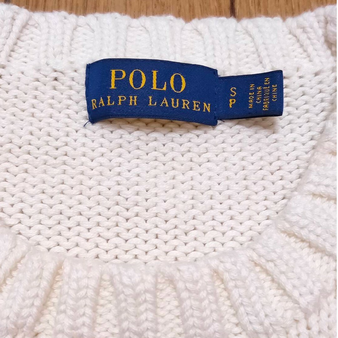 POLO RALPH LAUREN(ポロラルフローレン)の【新品】ラルフローレン　ニットセーター　コットン　星条旗　ホワイト レディースのトップス(ニット/セーター)の商品写真