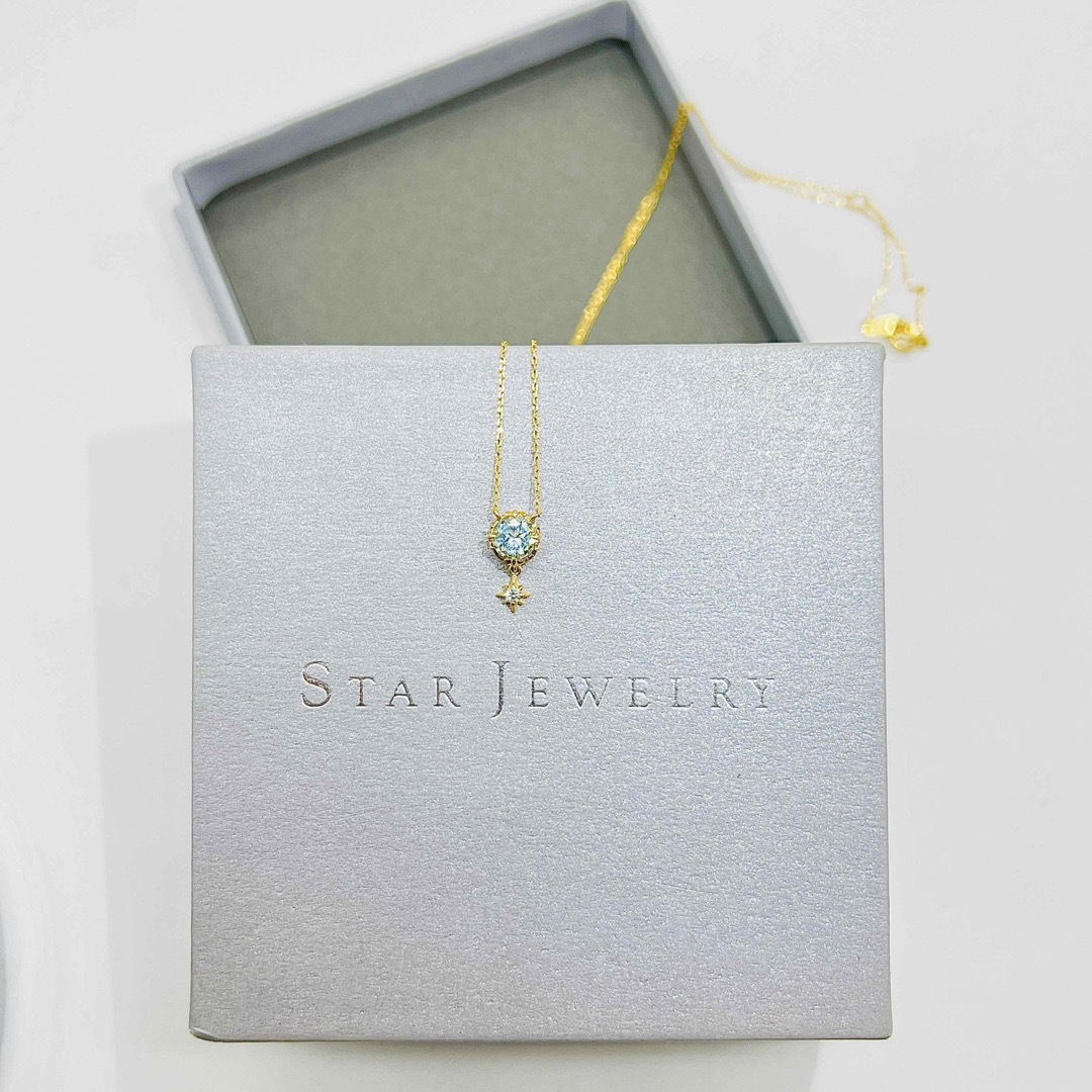 STAR JEWELRY(スタージュエリー)のK18  スタージュエリー ブルートパーズ　ダイヤモンド　ペンダントネックレス レディースのアクセサリー(ネックレス)の商品写真