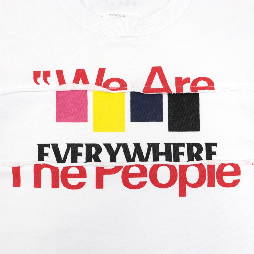 美品 サカイ 21SS アーカイブミックス 半袖Tシャツ メンズ 白 0 ロゴプリント We Are The People sacai 2