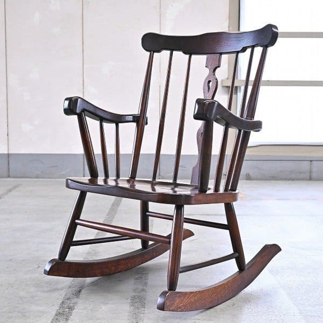ロッキングチェア レトロ 木製 椅子 アンティーク ビンテージ チェア ひじ掛け