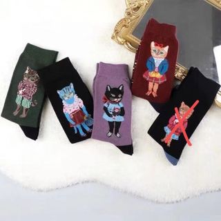 4点　猫集合　Socksappeal ナタリーレテソックス　ソックスアピール靴下(ソックス)