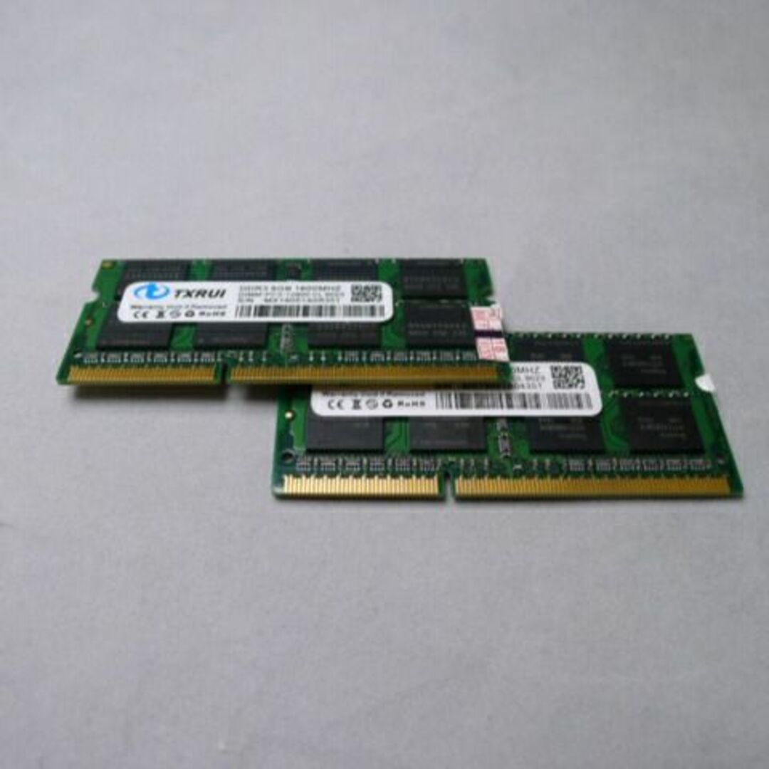 10000010【新品】送料無料 TXRUI メモリ 8GB 2枚セット ノートパソコン用 DDR3 1600MHZ DIMM-PC3-12800 CL 9023