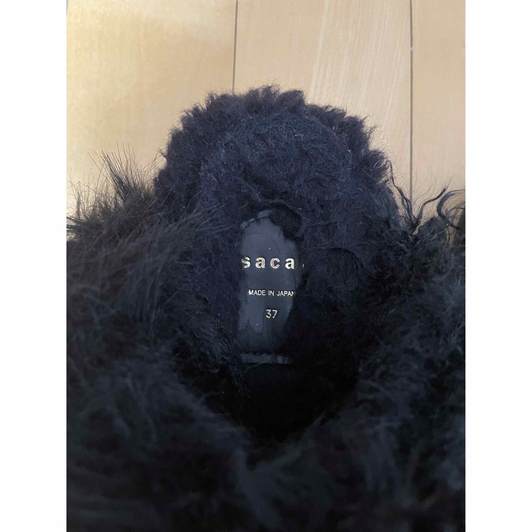 Sacai  ファーサンダル　ブラック　37