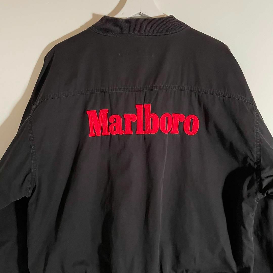 90s 【マルボロ】USAリバーシブル　ブルゾン　スウィングトップMA1 黒赤