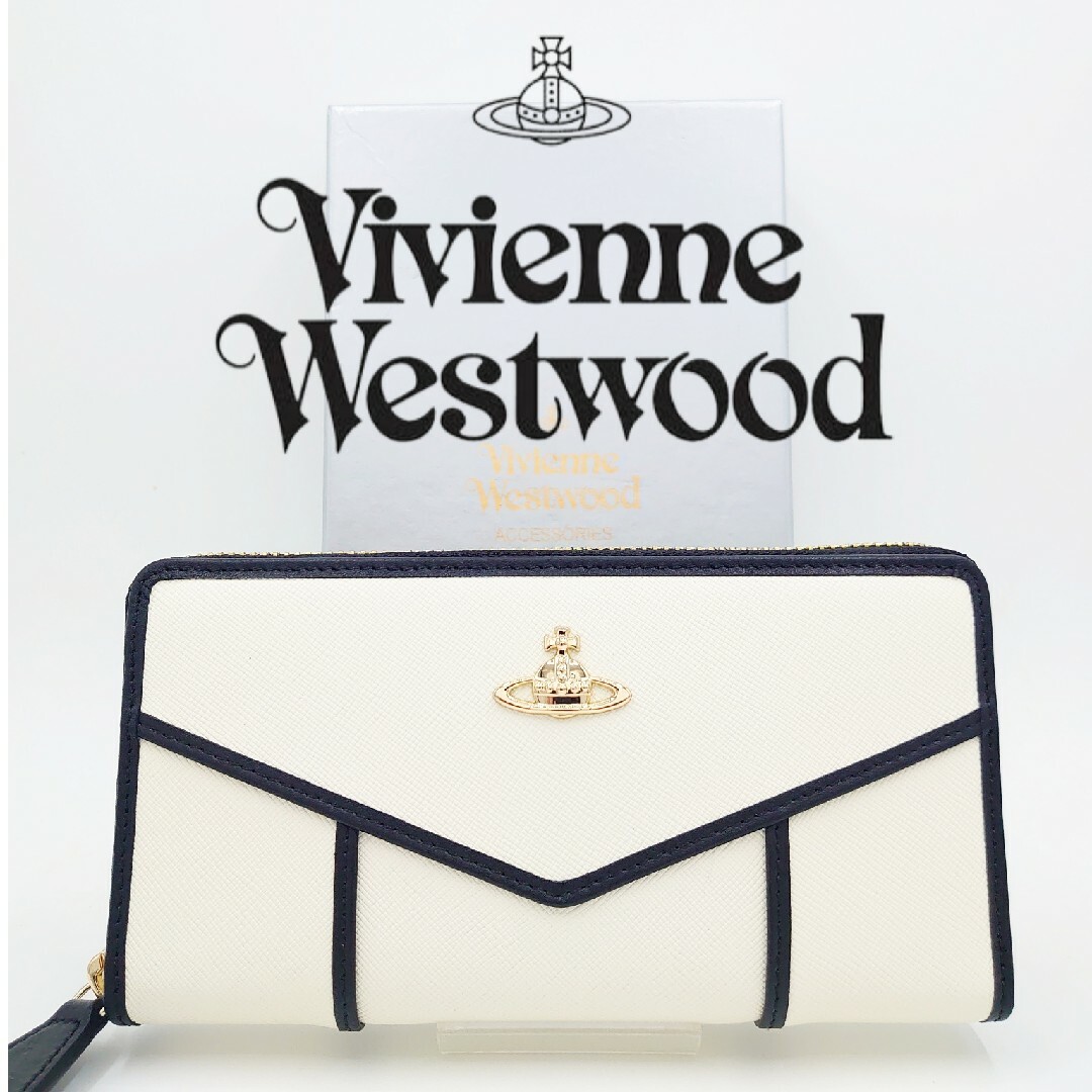新品】Vivienne Westwood 長財布 ホワイト/ブラック-