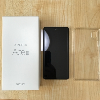 SONY Xperia Ace III A203SO ブラック【カバー付】(スマートフォン本体)