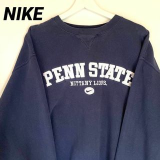 ナイキ(NIKE)の【アメリカ古着】ナイキNIKETEAM 紺ネイビー　カレッジ　ビッグシルエット(スウェット)