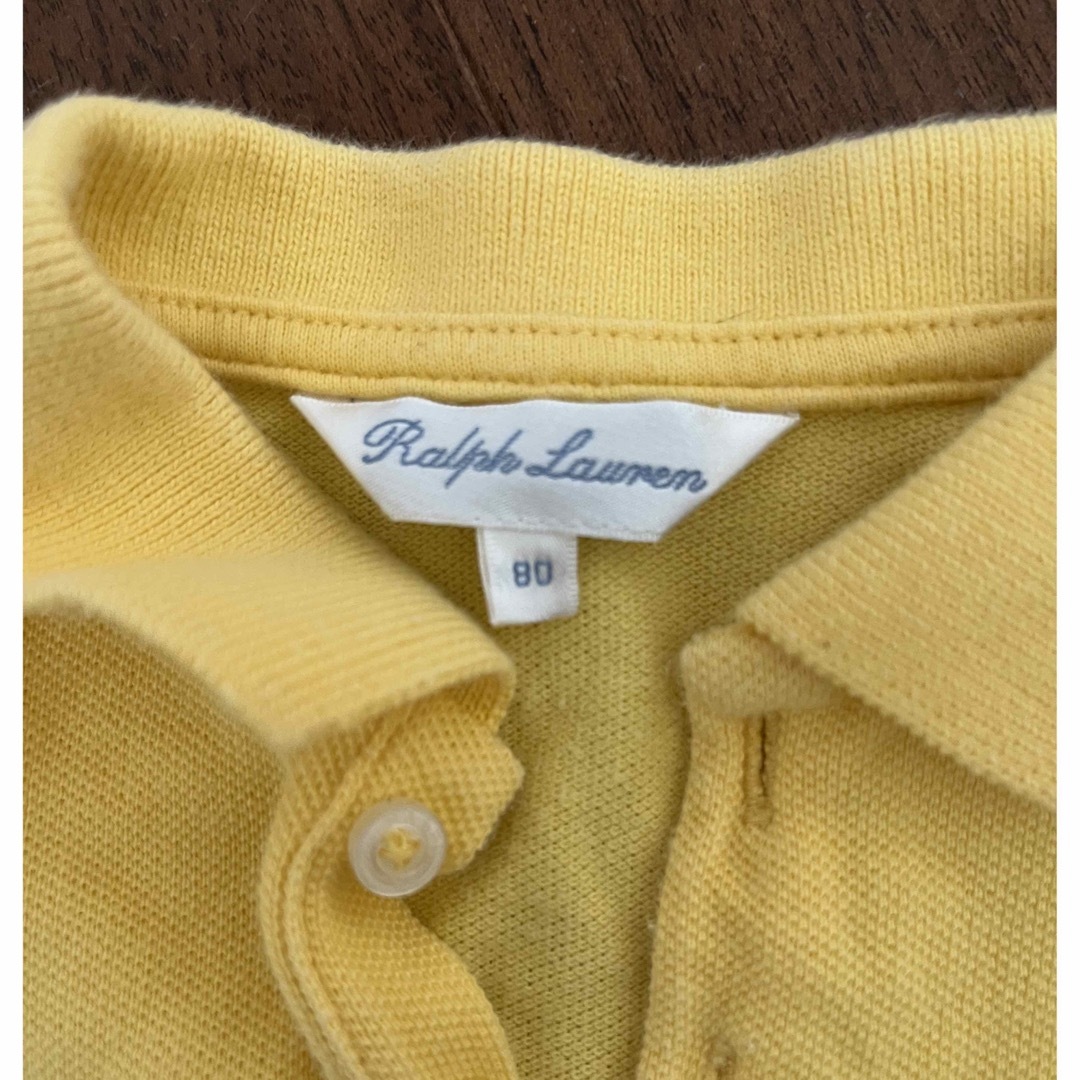 POLO RALPH LAUREN(ポロラルフローレン)の値下げ　ポロラルフローレン　黄色　ワンピース キッズ/ベビー/マタニティのベビー服(~85cm)(ワンピース)の商品写真