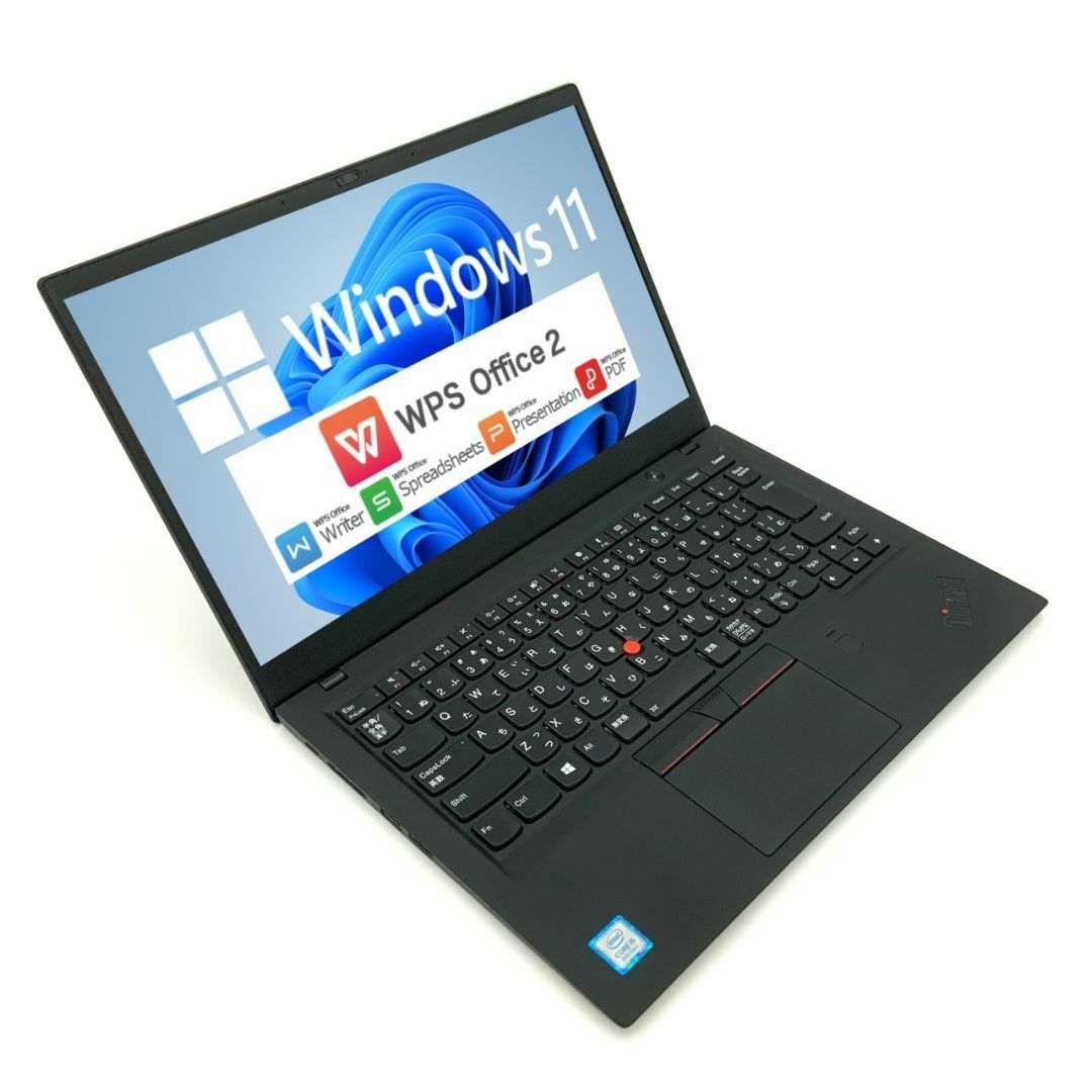 【Windows11】 【質量わずか1.13kg】 【薄さ15.95mm】 Lenovo ThinkPad X1 Carbon（2018モデル） 第8世代 Core i5 8250U 8GB SSD120GB 64bit WPSOffice 14インチ フルHD カメラ 無線LAN パソコン ノートパソコン PC モバイルノート Notebook