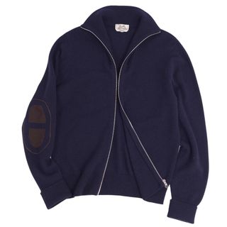 エルメス(Hermes)の極美品 エルメス HERMES ニット セーター 22AW ドライバーズニット シェーヌダンクル カシミヤ100％ トップス メンズ M ネイビー(ニット/セーター)