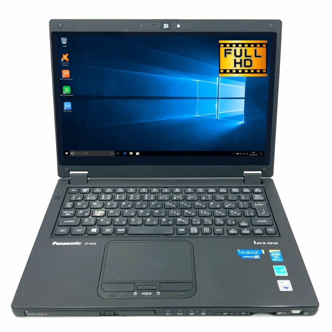 【希少黒色】【ハイブリッドPC】 Panasonic Let's note CF-MX3 ブラック 黒 第4世代 Core i7 4500U 8GB 新品SSD480GB M.2 スーパーマルチ Windows10 64bit WPSOffice 12.5インチ フルHD カメラ 無線LAN タッチパネル タブレット ノートパソコン モバイルノート PC