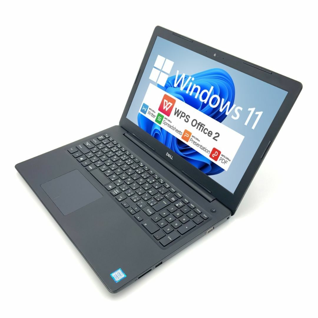 【Windows11】【ビジネスノート】【スタイリッシュ】 DELL Latitude 3590 第8世代 Core i5 8250U/1.60GHz 8GB 新品SSD120GB 64bit WPSOffice 15.6インチ HD カメラ テンキー 無線LAN パソコン ノートパソコン PC Notebook 1