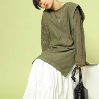 FREAK'S STORE ワッシャーキルトベスト ジップアップ ジレ