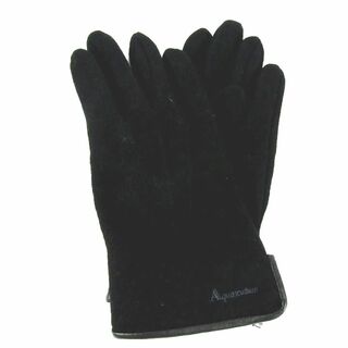 アクアスキュータム(AQUA SCUTUM)のアクアスキュータム 手袋 グローブ 未使用 ウール/ナイロン レザートリム ブランド 小物 黒 メンズ ブラック Aquascutum(手袋)