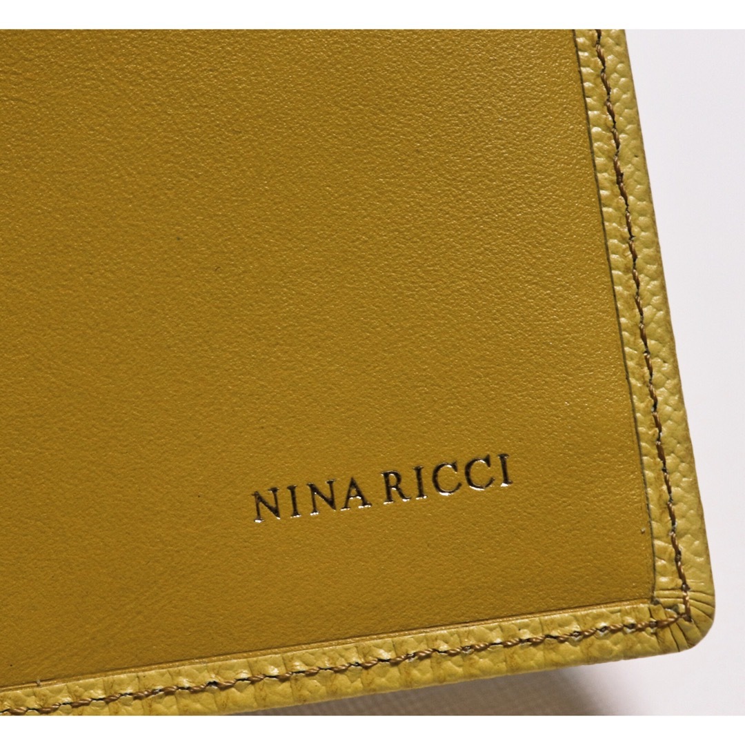 《ニナ リッチ》新品 ラフィア柄型押し がま口 レザー2つ折り財布 ウォレット